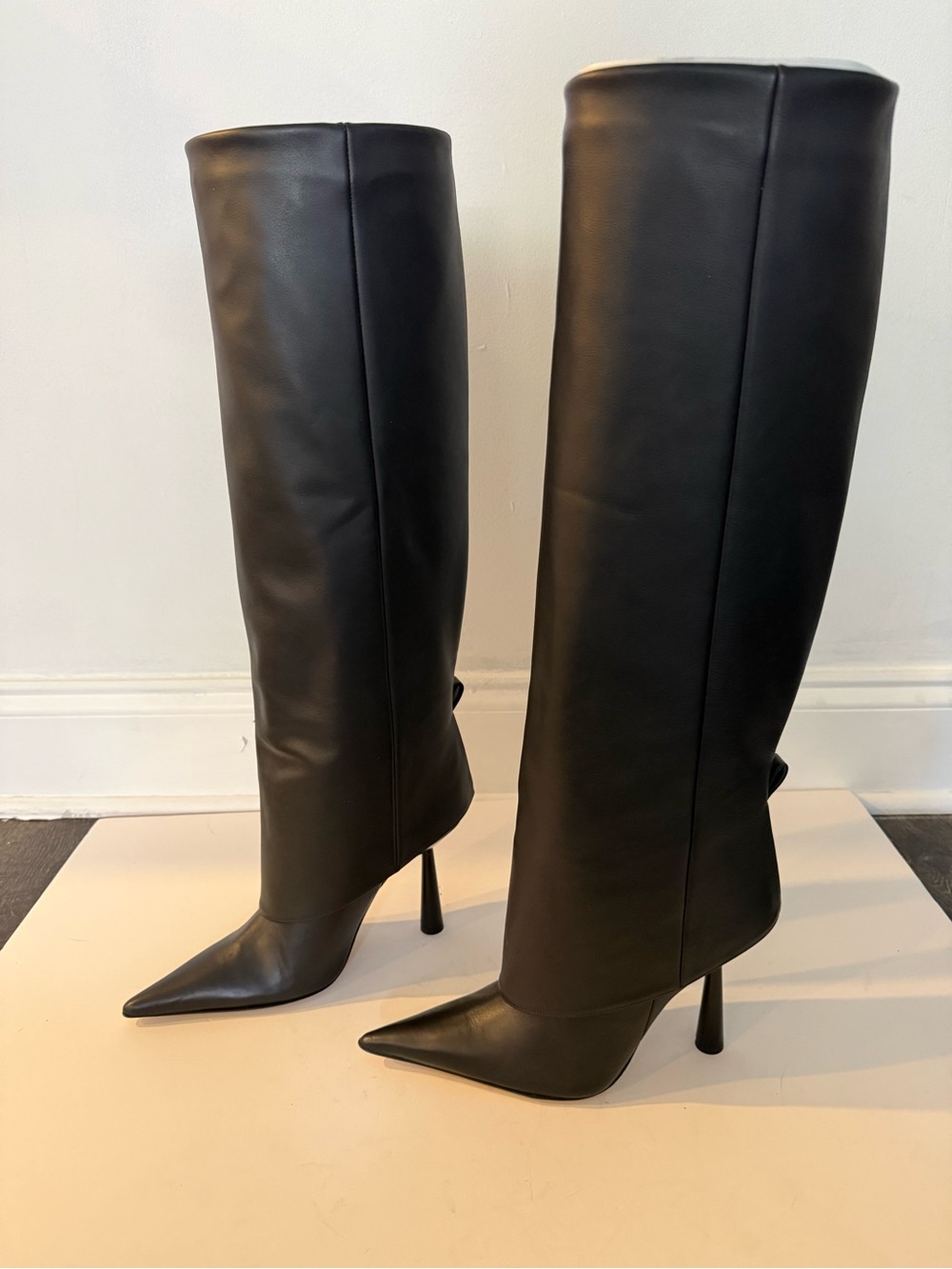 Vero Cuoio Black Over-the-Knee Pointed Stiletto Boots